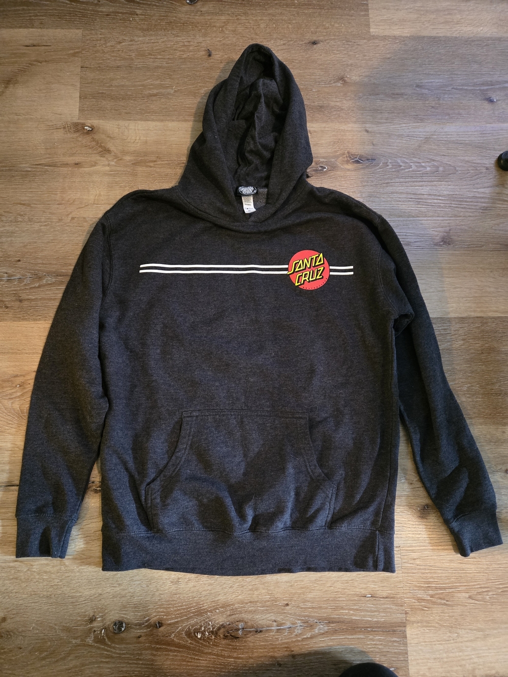 Santa Cruz Skateboards Dark Charcoal Hoodie with Red & Yellow Logo